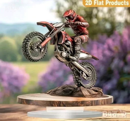 2D Акрилен топер Мотор моторист Байкър мотоциклет на стойка основа украса декор статуетка, снимка 3 - Други - 50136092