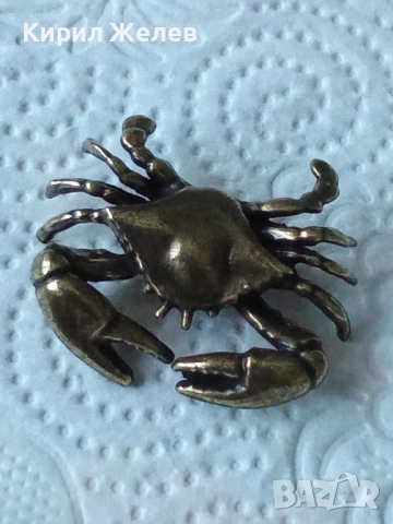 Бронзова малка фигурка на рак 52493, снимка 7 - Антикварни и старинни предмети - 52730305
