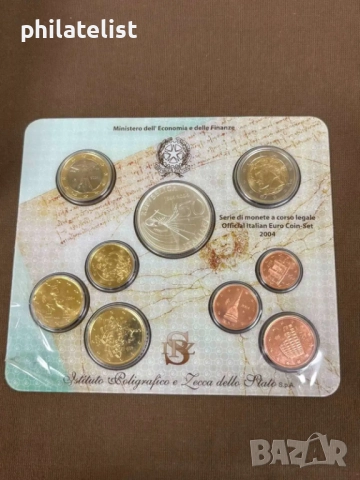 Италия 2004 - банков Евро сет от 1 цент до 2 евро + Възпоменателна сребърна монета 5 евро, снимка 4 - Нумизматика и бонистика - 51991165