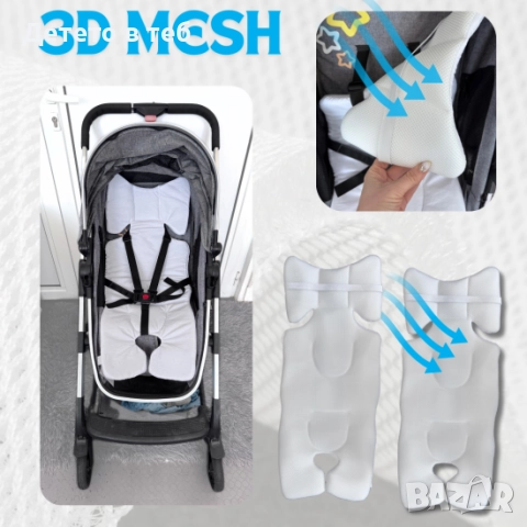 Постелка супер против изпотяване с 3д меш бяла, снимка 1