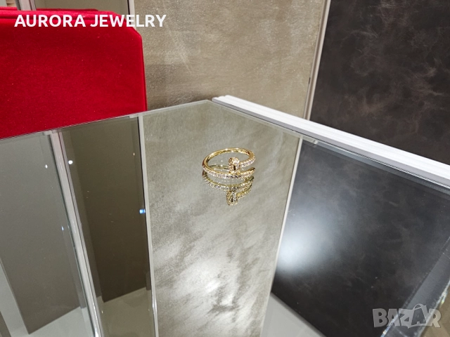 CARTIER Nail Juste un Clou Gold Small Paved Diamonds Пръстен Пирон, снимка 9 - Пръстени - 52972590