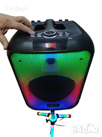 Bluetooh Karaoke Speaker NDR 102B - Красив LED високоговорител със 7 режима; 2 години гаранция, снимка 3 - Караоке - 44864186