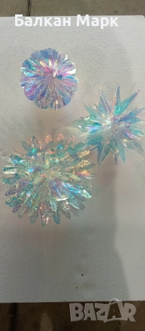 3D Коледна украса – снежинка, звезда, топка с отблясъци,променящи се цветове , снимка 2 - Декорация за дома - 51932466