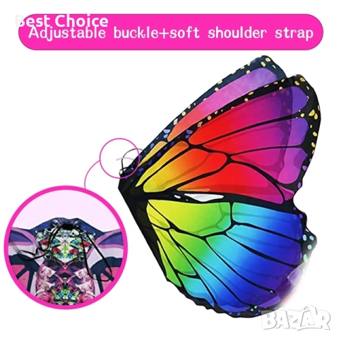 Детски костюм Пеперуда от 17 части, за момичета на 3-8 години, с крила и комплект аксесоари, снимка 3 - Детски комплекти - 52819336