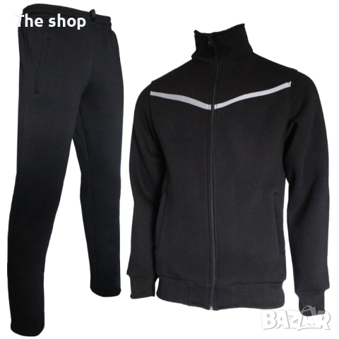 Мъжки анцуг от триконечна вата в черен цвят (003), снимка 1 - Спортни дрехи, екипи - 44875954