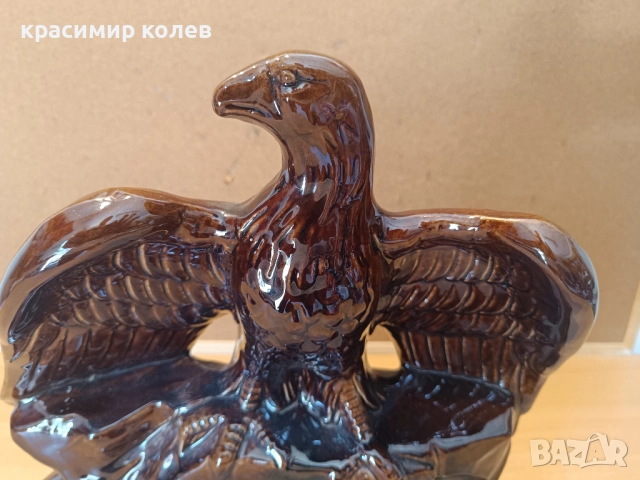 немски керамичен каминен механичен часовник, снимка 2 - Антикварни и старинни предмети - 51654552