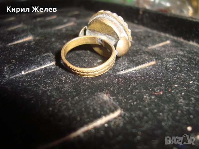 19 ВЕК ВЪЗРОЖДЕНСКИ ТРАДИЦИОНЕН ТЮРКОАЗЕН ПРЪСТЕН БРОНЗ САЧАН МАЙСТОРСКА СТАРА ИЗРАБОТКА 22208, снимка 5 - Антикварни и старинни предмети - 33051710