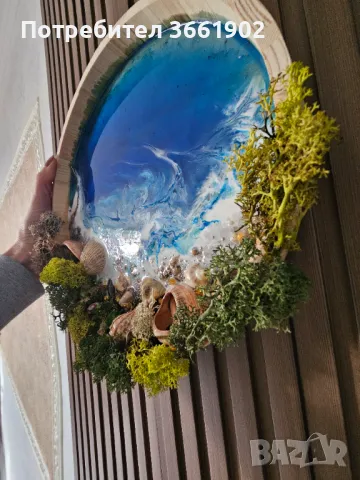  Ръчна изработка Жива картина Скандинавски мъх Море, снимка 6 - Декорация за дома - 48665677