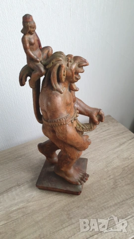 Стара дървена фигура на Трол, снимка 7 - Антикварни и старинни предмети - 53242954