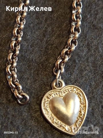 Колие с висулка във формата на сърце, ключ буква J романтино за влюбени 39746, снимка 2 - Колиета, медальони, синджири - 53475869