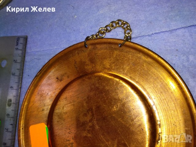 СтараРЪЧНО МАЙСТОРСКИ ФЛОРАЛНО ОРНАМЕНТИРАНА МЕДНА ДЕКОРАТИВНА КОЛЕКЦИОНЕРСКА ЧИНИЙКА За СТЕНА 41545, снимка 11 - Декорация за дома - 43739845