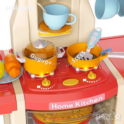 Мултифункционална детска кухня с пара 100см. - Розова, снимка 3 - Играчки за стая - 43297748