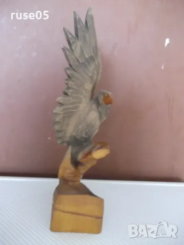 Фигура дървена "Орел кацнал върху скала" резбована, снимка 5 - Колекции - 50337343
