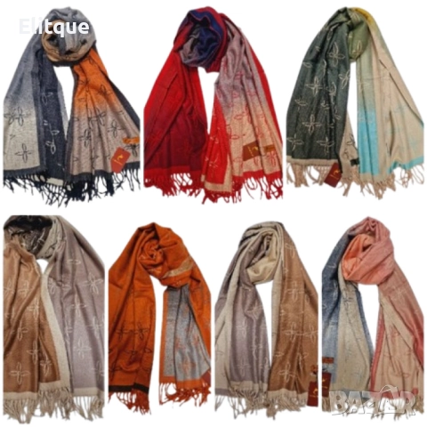 Елегантен дамски шал с изтънчен дизайн и стилни цветови комбинации, снимка 2 - Шалове - 52832268