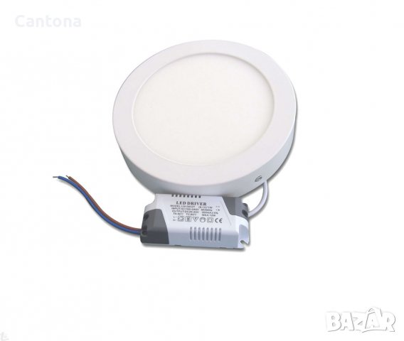 LED Панел за външен монтаж 18W, ф222мм, 6000K, IP20, снимка 2 - Лампи за таван - 38393805