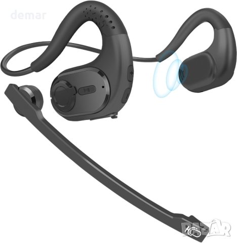 iDIGMALL Bluetooth 5.3 слушалки с магнитен подвижен микрофон, 12 часа, снимка 1 - Bluetooth слушалки - 42949766