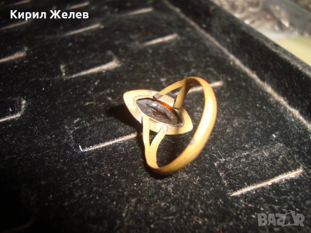 СТАРИНЕН БРОНЗОВ АРТ НУВО ПРЪСТЕН с ФАСЕТИРАН ЦИТРИН МАЙСТОРСКА РЪЧНА ИЗРАБОТКА 22205, снимка 6 - Антикварни и старинни предмети - 33134364