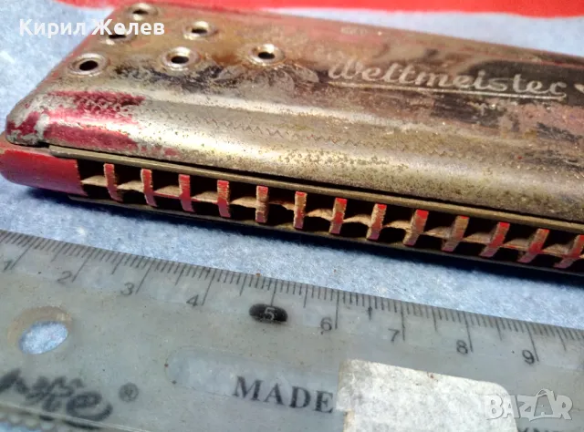 WELTMEISTER Стара НЕМСКА КОЛЕКЦИОНЕРСКА РЯДЪК МОДЕЛ УСТНА ХАРМОНИКА 47622, снимка 7 - Антикварни и старинни предмети - 47608067
