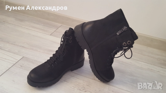 Черни дамски кожени боти Lasocki размер 38 от набук, снимка 9 - Дамски боти - 52111355