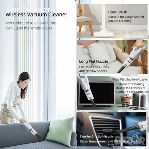 Акумулаторна безжична ръчна прахосмукачка 2 в 1, снимка 2 - Прахосмукачки - 50100112