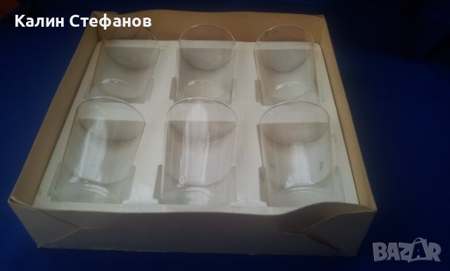 Руски термоустойчиви стъклени чаши за чай за подстакани в оригиналната си кутия