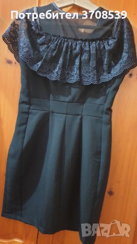 Изискана черна рокля, като нова, снимка 3 - Рокли - 40725326