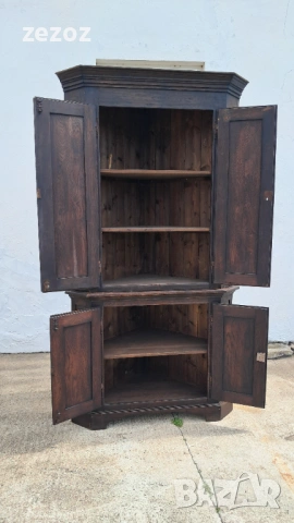 Ретро шкаф ъглов масив, снимка 4 - Шкафове - 53348192