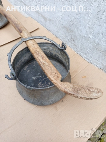 Комплект Соц Стари Ръчно Ковани Медни Менци С Кобилица 2×12лт. Номер 519., снимка 4 - Антикварни и старинни предмети - 53225067