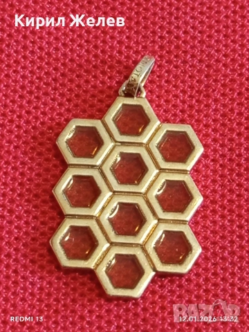 Дизайнерско сребърно колие ZOLOTAS с позлата пчелна пита ювелирна изработка 48643, снимка 6 - Колиета, медальони, синджири - 53072241