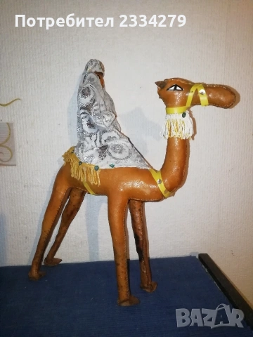 Винтидж ръчно изработена статуя от кожа ,,Арабска жена на камила", снимка 7 - Антикварни и старинни предмети - 53137166