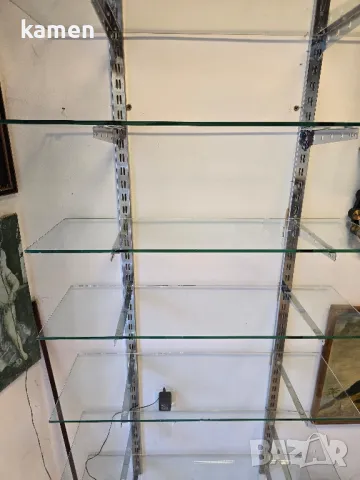 Стъклени рафтове 16 бр., снимка 6 - Стелажи и щандове - 49290865