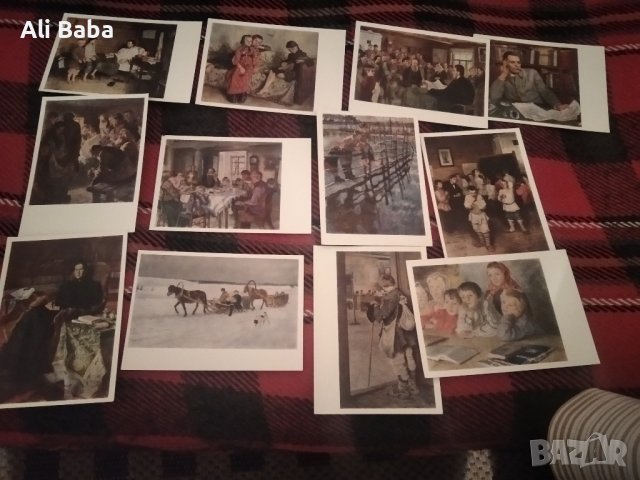 Албум с картички на карините на художника Николай Богданов-Белски , снимка 1 - Енциклопедии, справочници - 40126427
