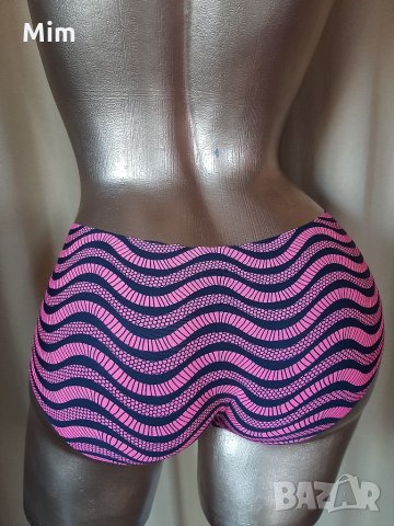 INVISIBLE L Микрофибърни Неоново розова бикини с черни вълни , снимка 4 - Бельо - 32926188