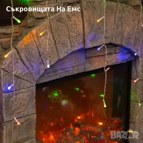 Коледни Лампи Тип Завеса 12метра Светеща Част+1м Захранващ Кабел Интериор/ Екстериор Контролер с 8 р, снимка 2 - Други - 52297746