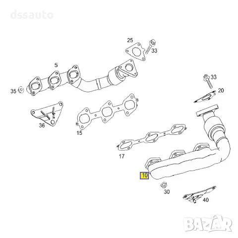 Чугунен изпускателен колектор Mercedes OM642 ляв, снимка 6 - Части - 51420734