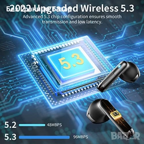 Нови Безжични Bluetooth 5.3 слушалки HiFi стерео IP7 водоустойчиви с кутия за зареждане, снимка 2 - Bluetooth слушалки - 52119645