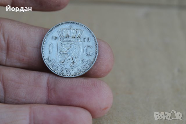 Монета Холандия 1955г, снимка 2 - Нумизматика и бонистика - 37381469