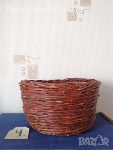 Стари ръчно плетени кошници от различни майстори в  различни  години, снимка 11 - Антикварни и старинни предмети - 52275283