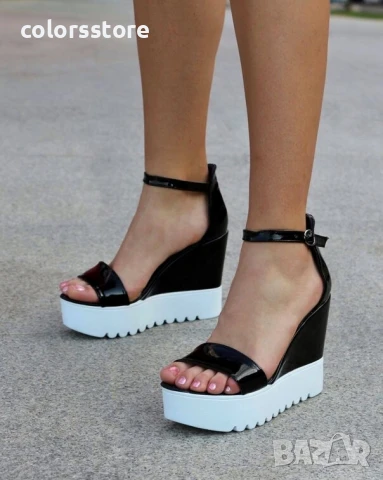 Сандали на платформа - черен лак - K200

, снимка 2 - Сандали - 50885618