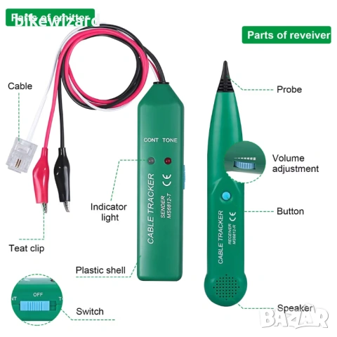 Gobesty Cable Tracker, търсачка на кабели, тестер на кабели НОВО , снимка 4 - Други инструменти - 53263356