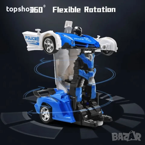 Трансформираща се играчка кола робот, дистанционно, зареждаема батерия USB type A, снимка 5 - Коли, камиони, мотори, писти - 50525541