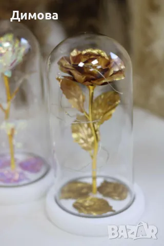 Вечна златна роза, снимка 2 - Изкуствени цветя - 48761949