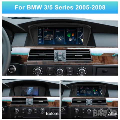 Мултимедия, BMW E60, E90, E91, 3, 5, 2005-2008, Двоен дин, Навигация, дисплей, екран Android, BMW, снимка 6 - Аксесоари и консумативи - 47485545
