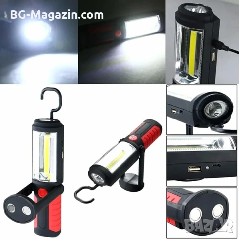 Работна къмпинг преносима лампа LED фенер с кука магнит осветление за риболов туризъм аварии палатка, снимка 3 - Къмпинг осветление - 51016877