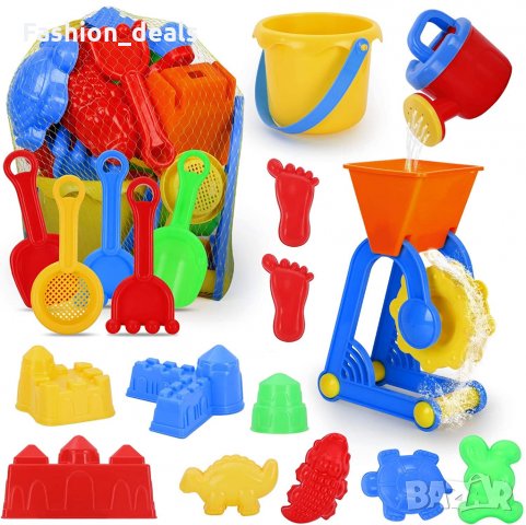  Нов комплект 19 плажни детски играчки за строене на пясъчен замък 3г+, снимка 1 - Други - 33673766