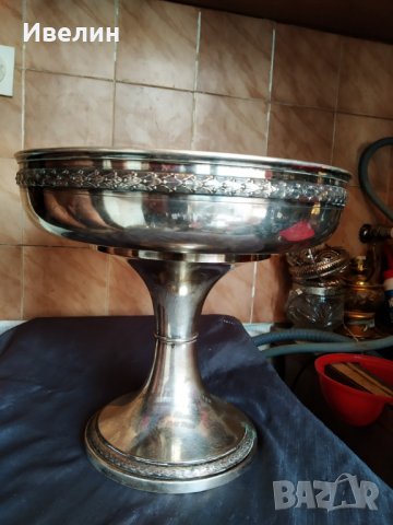 стара посребрена купа,фруктиера арт деко