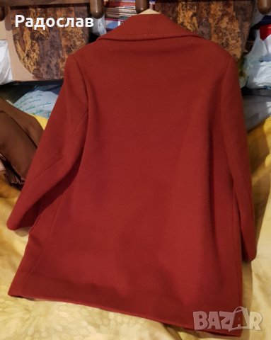 Дебело дамско зимно палто  червено, снимка 3 - Палта, манта - 35274218