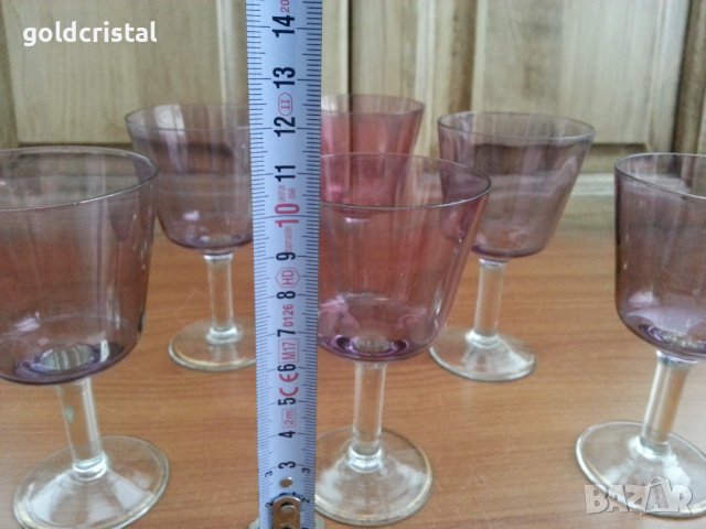 Стъклени чаши чашки цветно стъкло, снимка 3 - Антикварни и старинни предмети - 37056405