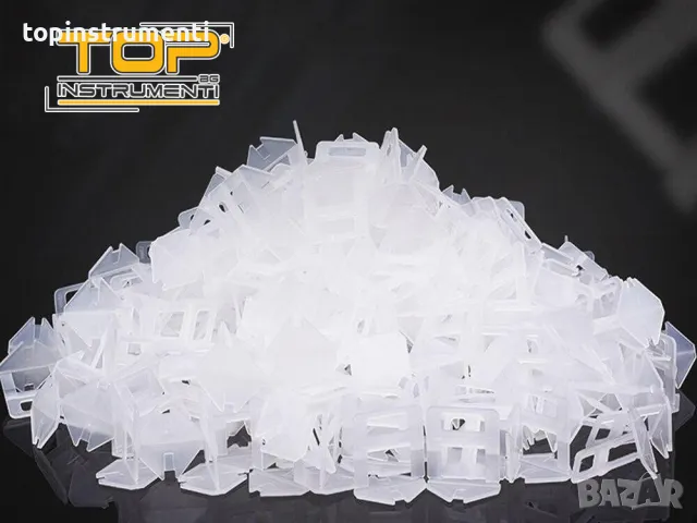 Клипси - подложки за системи за изравняване на плочки, 100бр. пакет, 3 размера (1мм/1.5мм/2мм), снимка 1