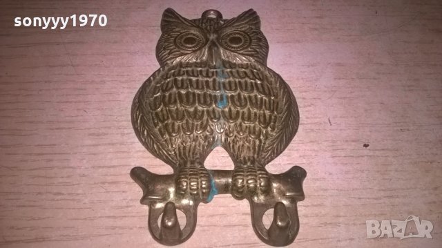 сова/бухал-мед/месинг-внос франция-12х7см, снимка 7 - Колекции - 26693034